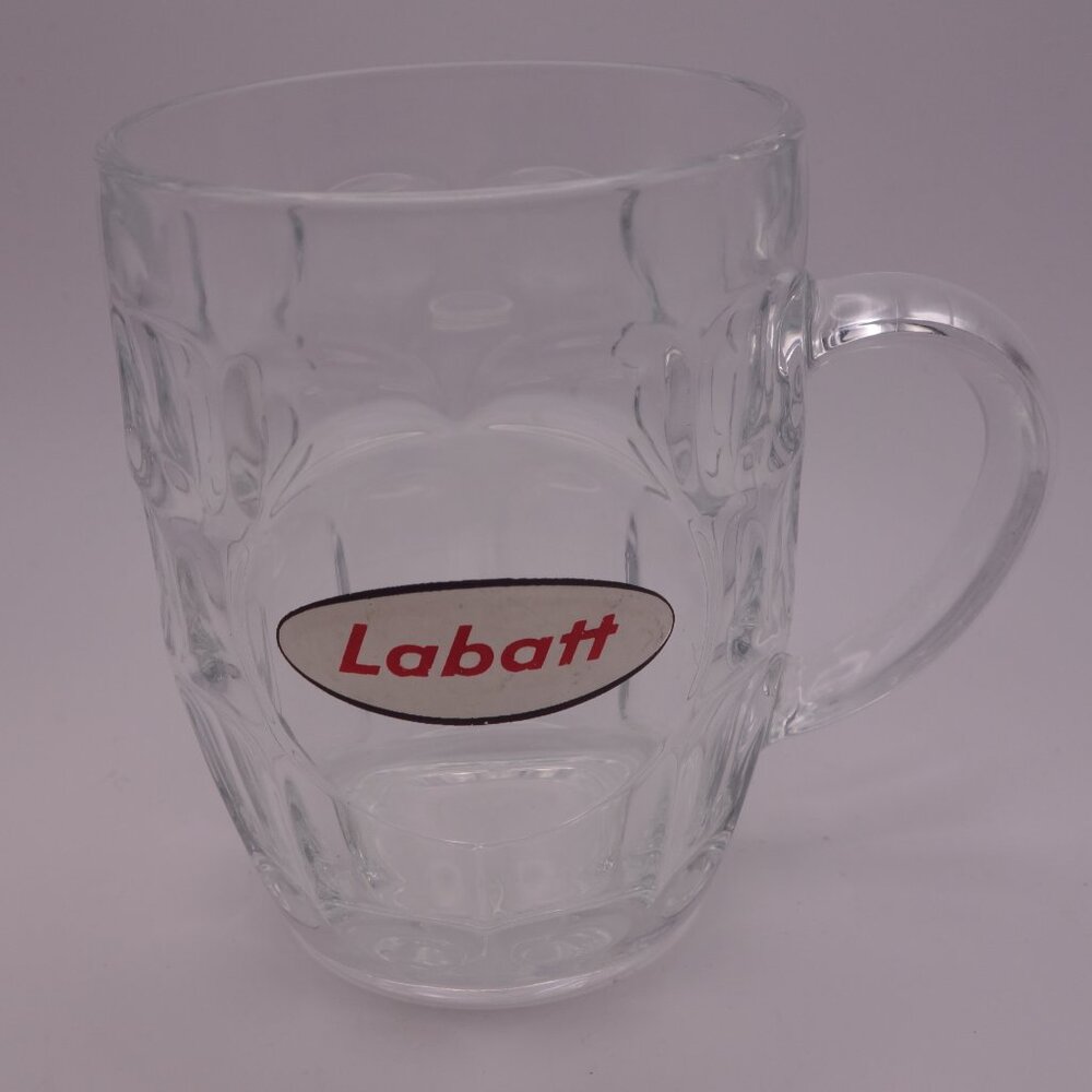 Vintage Labatt Circles Beer Glass with Handle